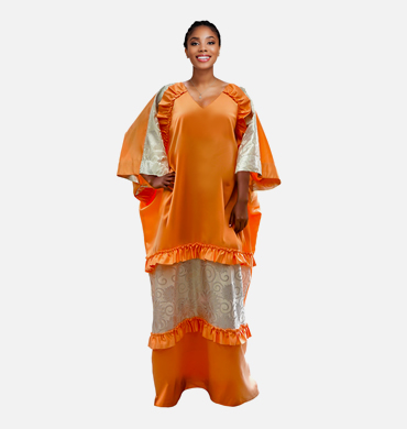 Kysha Boubou Dress in Peach
